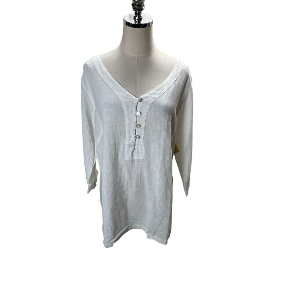 Russ Berens Top Women's Size Medium White Long Sleeve